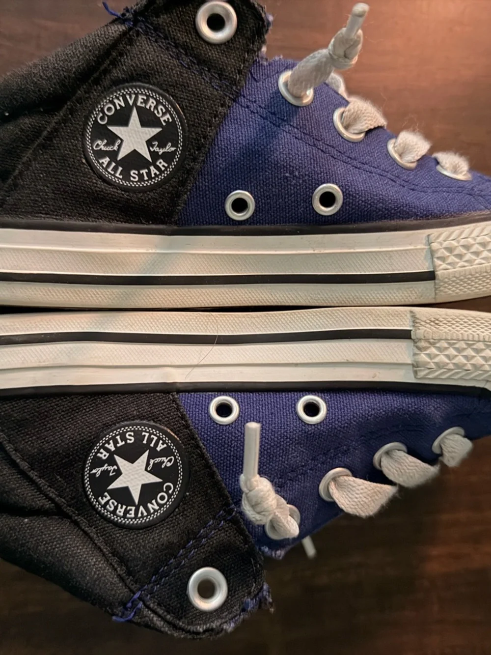 Converse Kids Purple (Navy) and Black Low Top Sneakers